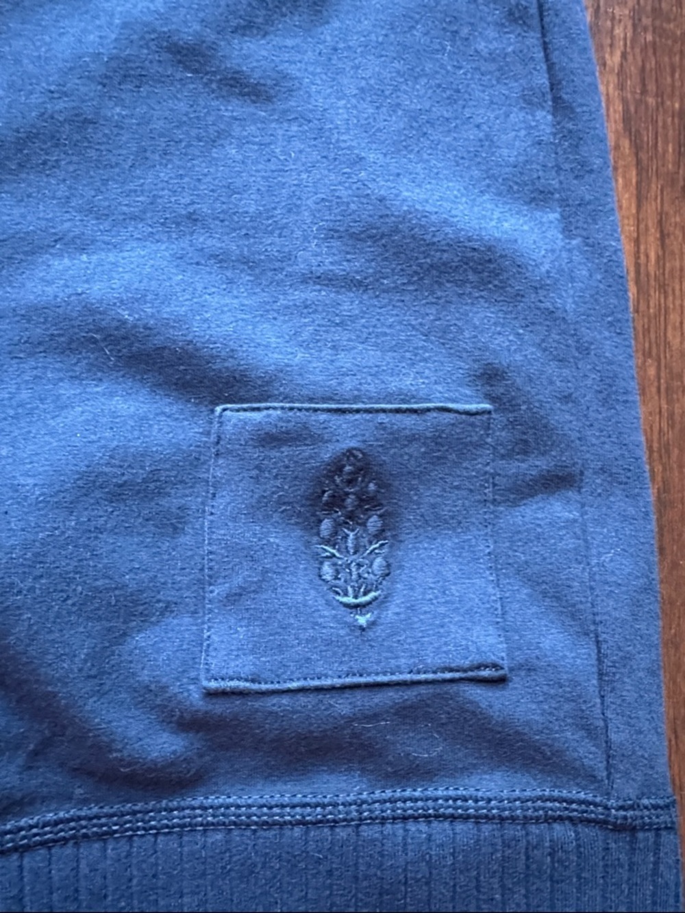 Free People Navy Bike Shorts with Embroidered Patch - Picture 4 of 6